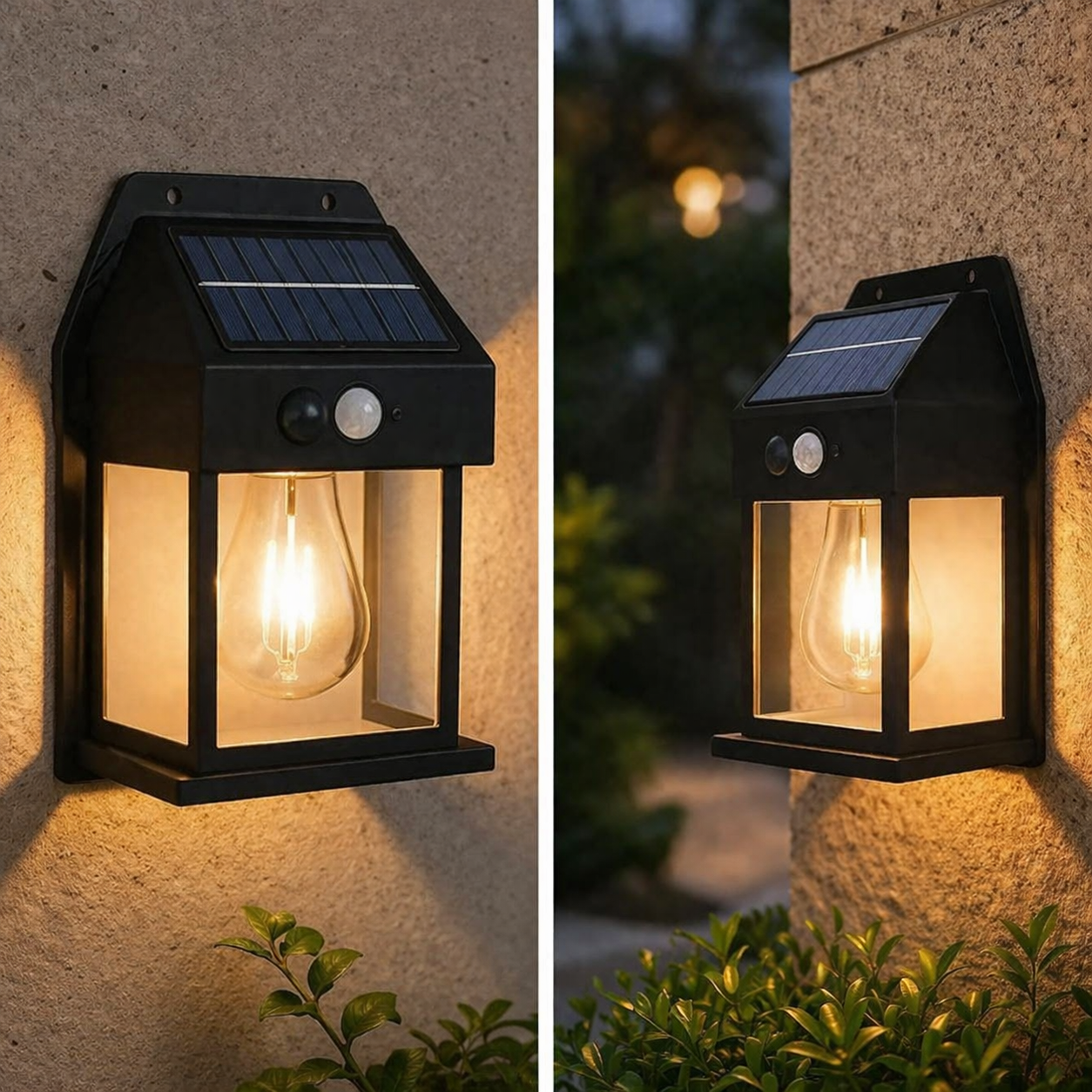 Solar LED Wall Light with Sensor – Outdoor Home Decor Light